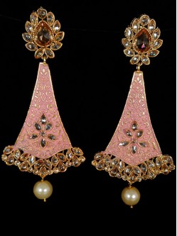 Reverse Ad Earrings With Meenakari Work